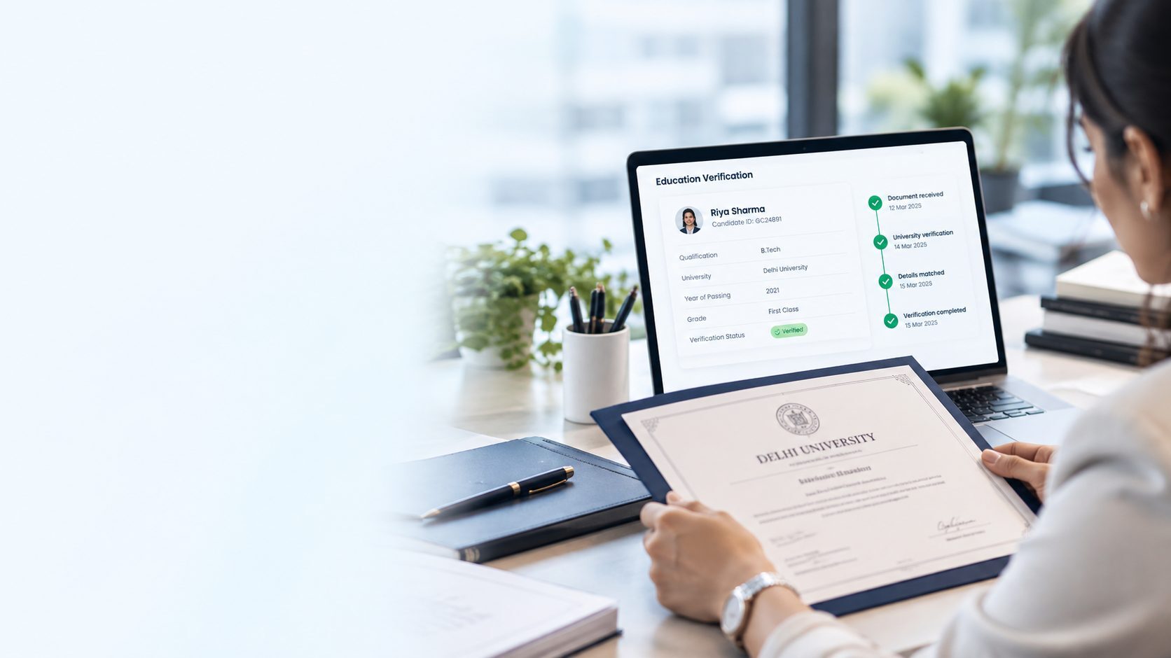 Global Checks education verification result card